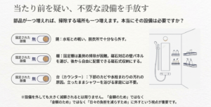 鏡、棚、カウンターなど当たり前の設備を疑い不要なものを手放す