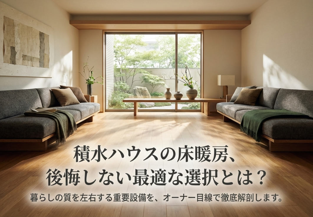 積水ハウスの床暖房で後悔しないための判断ポイントを解説する記事のアイキャッチ画像