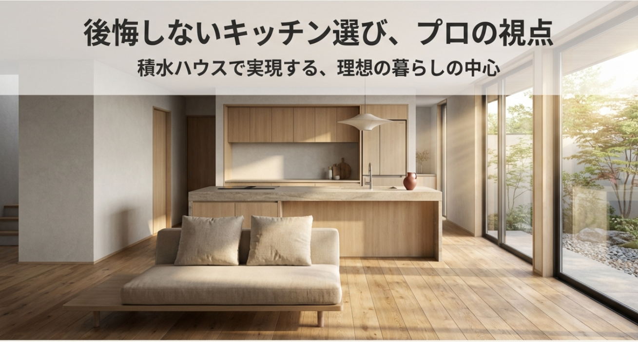 積水ハウスで後悔しないキッチン選びを解説するプロ視点のイメージ