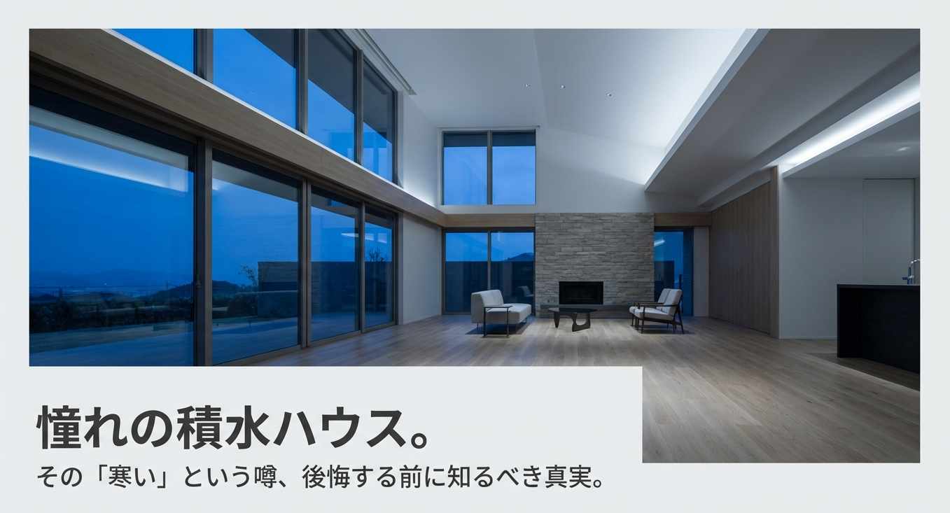 積水ハウスの大空間リビングの実例と冬の快適性イメージ