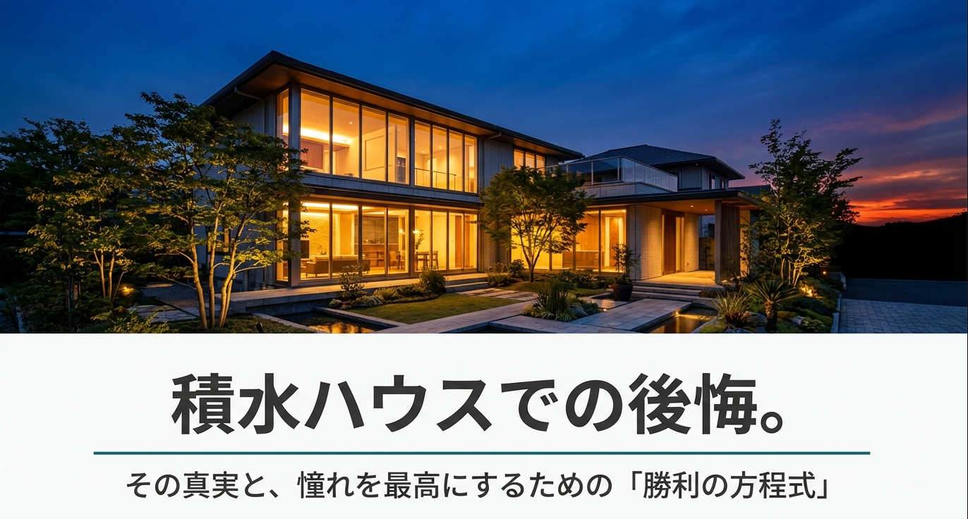 積水ハウスの夜景外観。誰もが憧れる最高級の住まいのイメージ。