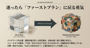 要望を継ぎ足して全体の洗練さが失われる「パッチワーク修正」の警告と、設計ロジックの重要性