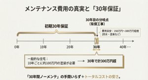 一般的な住宅と積水ハウスのメンテナンス費用と30年保証の比較シミュレーション