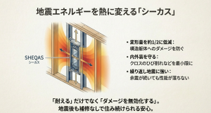 地震エネルギーを熱に変える制震壁「シーカス（SHEQAS）」の構造図