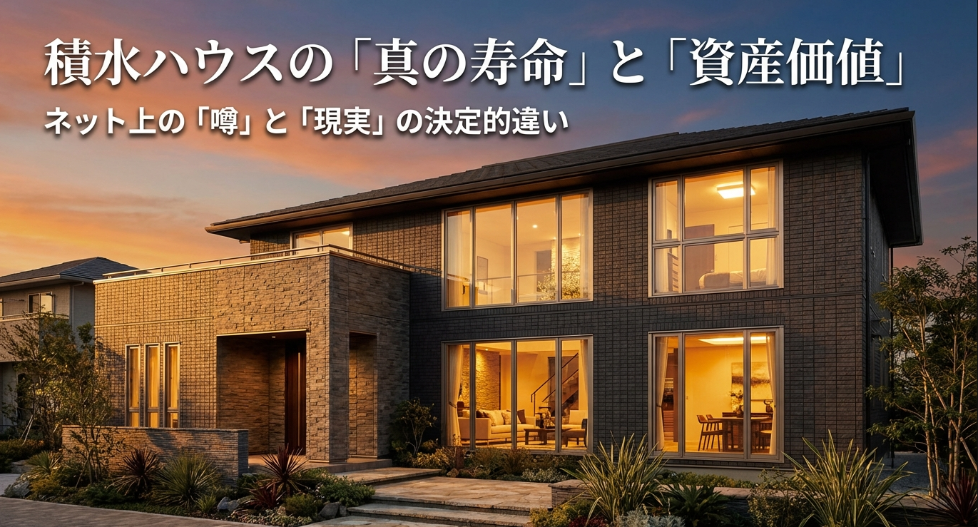 積水ハウスの「真の寿命」と「資産価値」についてのスライド表紙