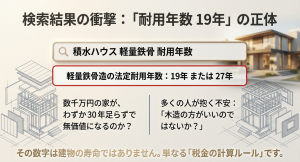 積水ハウスの軽量鉄骨の耐用年数が19年というネット上の噂と現実の構造図