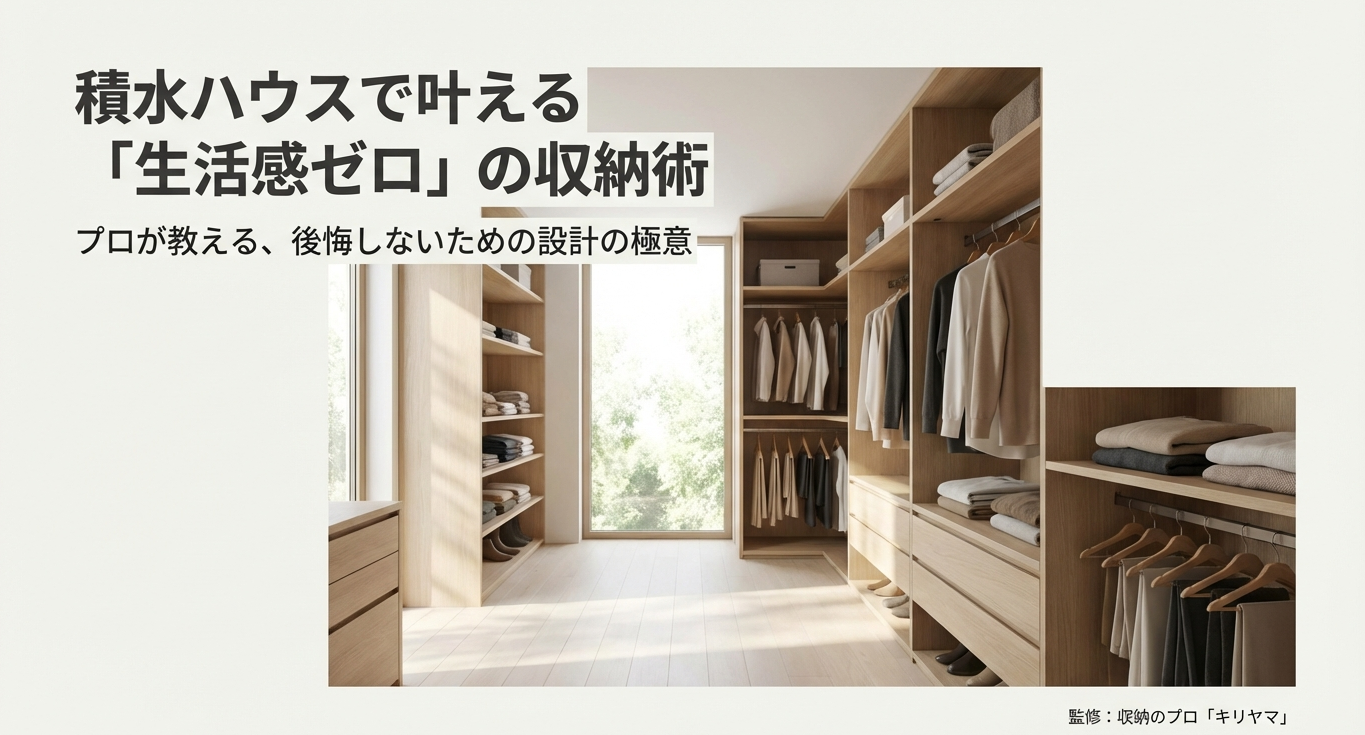 収納のプロ「キリヤマ」監修による、積水ハウスの収納設計の極意の表紙。