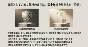 メンテナンス費用の削減や資産価値の維持について解説するスライド